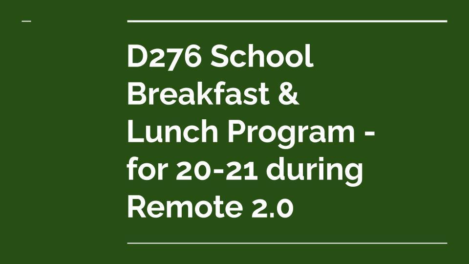 School Meals Available During Remote 2.0