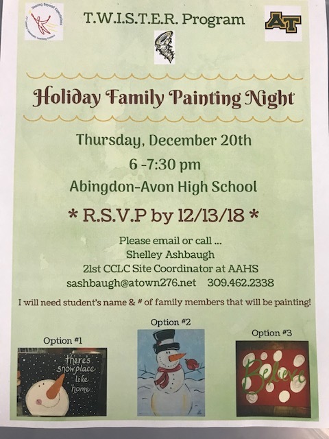 T.W.I.S.T.E.R. Holiday Family Painting Night
