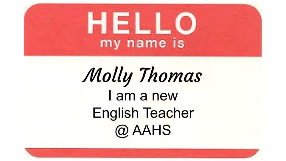 Meet our New English Teacher at AAHS