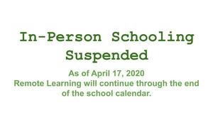 In-Person Schooling Suspended for the Rest of 2019-2020 School Year